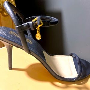 SALE SALE  MICHAEL KORS DARK BLUE, GOLD LOGO SANDAL
